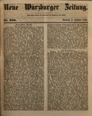 Neue Würzburger Zeitung Montag 9. Oktober 1848