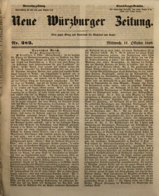 Neue Würzburger Zeitung Mittwoch 11. Oktober 1848