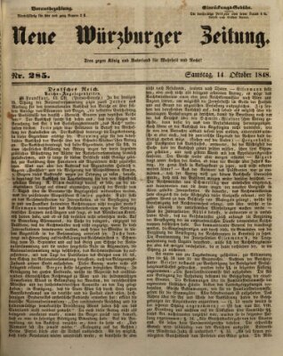 Neue Würzburger Zeitung Samstag 14. Oktober 1848