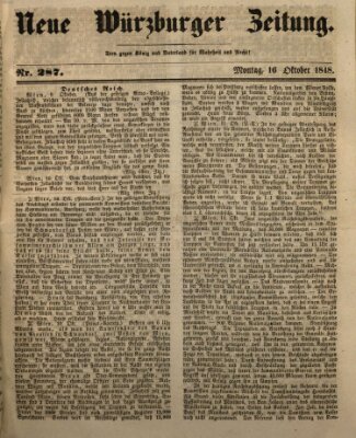 Neue Würzburger Zeitung Montag 16. Oktober 1848