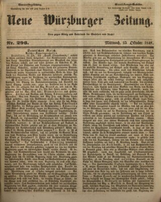 Neue Würzburger Zeitung Mittwoch 25. Oktober 1848