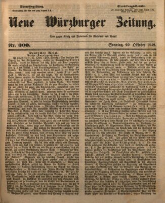 Neue Würzburger Zeitung Sonntag 29. Oktober 1848