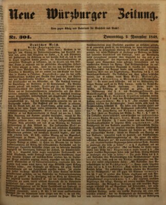 Neue Würzburger Zeitung Donnerstag 2. November 1848