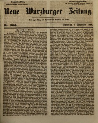 Neue Würzburger Zeitung Samstag 4. November 1848