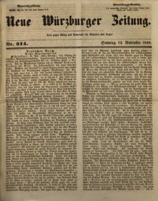 Neue Würzburger Zeitung Sonntag 12. November 1848