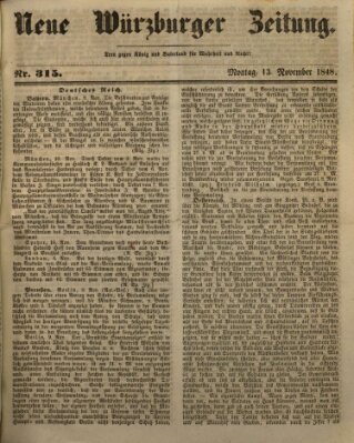 Neue Würzburger Zeitung Montag 13. November 1848