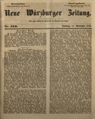 Neue Würzburger Zeitung Dienstag 14. November 1848