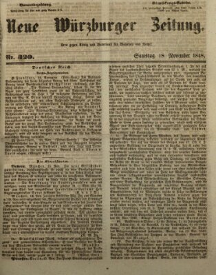 Neue Würzburger Zeitung Samstag 18. November 1848