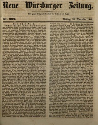 Neue Würzburger Zeitung Montag 20. November 1848