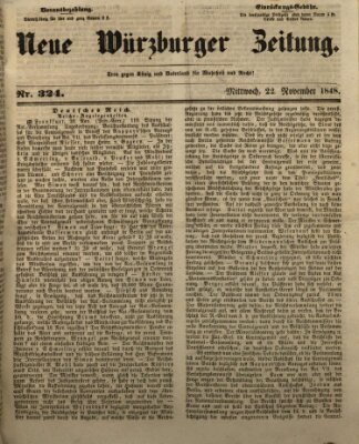 Neue Würzburger Zeitung Mittwoch 22. November 1848