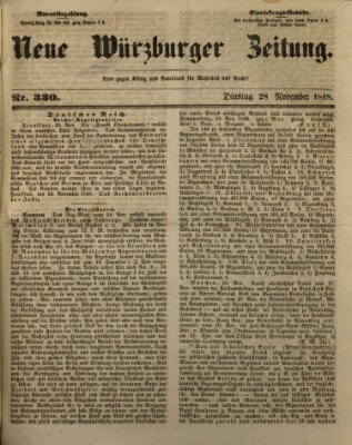 Neue Würzburger Zeitung Dienstag 28. November 1848