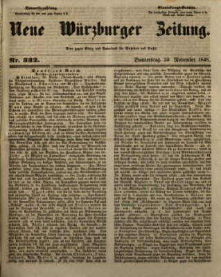 Neue Würzburger Zeitung Donnerstag 30. November 1848