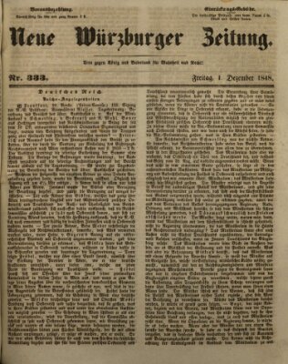 Neue Würzburger Zeitung Freitag 1. Dezember 1848