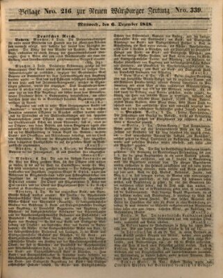 Neue Würzburger Zeitung Mittwoch 6. Dezember 1848