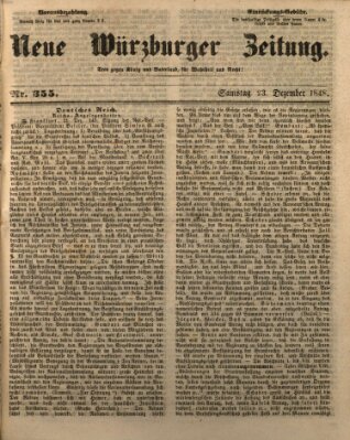 Neue Würzburger Zeitung Samstag 23. Dezember 1848