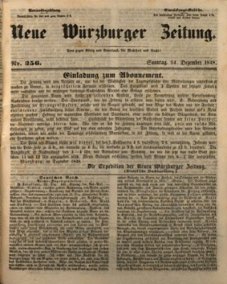 Neue Würzburger Zeitung Sonntag 24. Dezember 1848