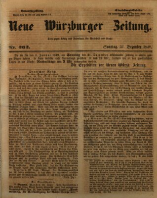 Neue Würzburger Zeitung Sonntag 31. Dezember 1848