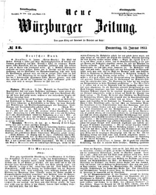 Neue Würzburger Zeitung Donnerstag 13. Januar 1853