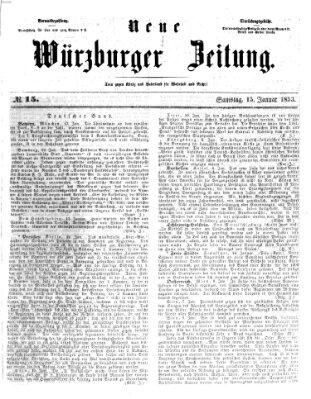 Neue Würzburger Zeitung Samstag 15. Januar 1853