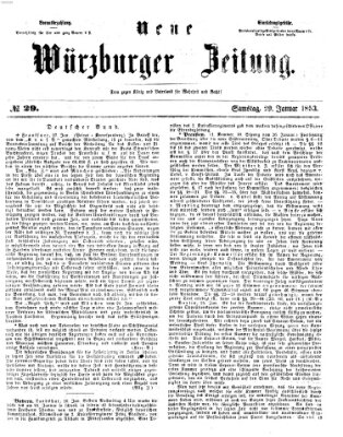 Neue Würzburger Zeitung Samstag 29. Januar 1853