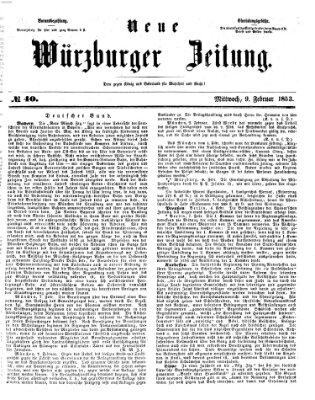 Neue Würzburger Zeitung Mittwoch 9. Februar 1853