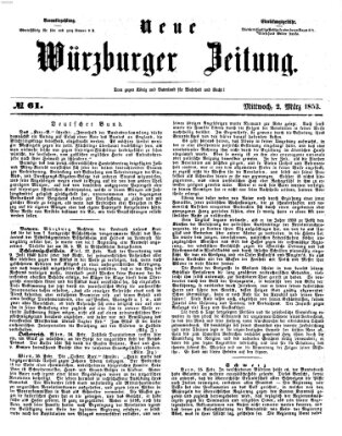 Neue Würzburger Zeitung Mittwoch 2. März 1853