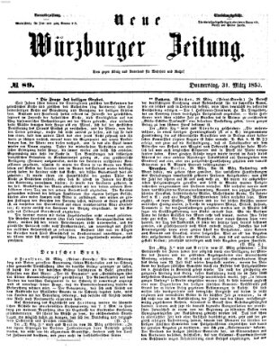 Neue Würzburger Zeitung Donnerstag 31. März 1853