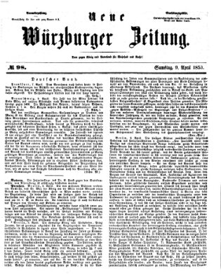 Neue Würzburger Zeitung Samstag 9. April 1853