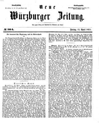 Neue Würzburger Zeitung Freitag 15. April 1853