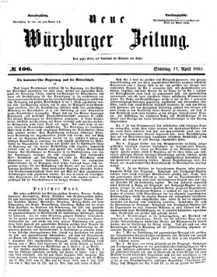 Neue Würzburger Zeitung Sonntag 17. April 1853