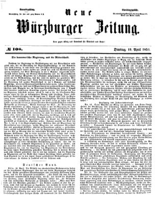 Neue Würzburger Zeitung Dienstag 19. April 1853