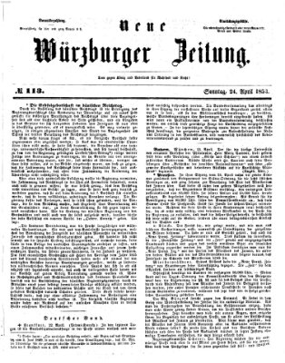 Neue Würzburger Zeitung Sonntag 24. April 1853