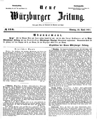 Neue Würzburger Zeitung Montag 25. April 1853