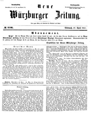 Neue Würzburger Zeitung Mittwoch 27. April 1853