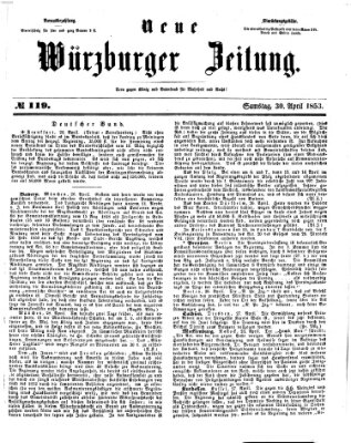 Neue Würzburger Zeitung Samstag 30. April 1853