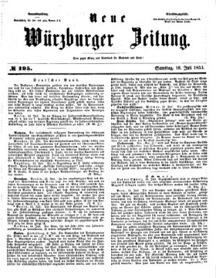 Neue Würzburger Zeitung Samstag 16. Juli 1853