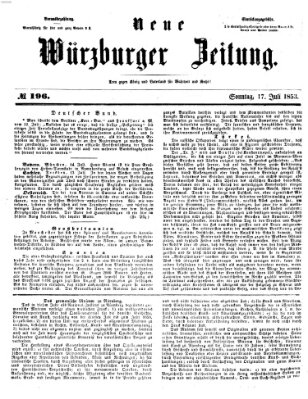 Neue Würzburger Zeitung Sonntag 17. Juli 1853