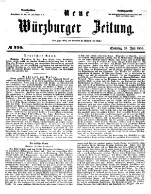 Neue Würzburger Zeitung Sonntag 31. Juli 1853