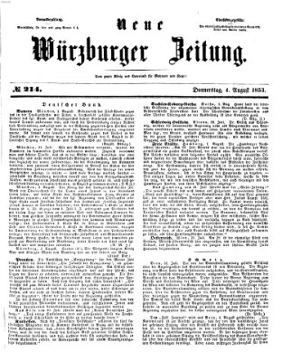 Neue Würzburger Zeitung Donnerstag 4. August 1853