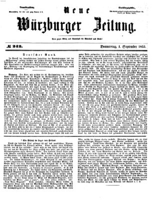 Neue Würzburger Zeitung Donnerstag 1. September 1853