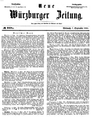 Neue Würzburger Zeitung Mittwoch 7. September 1853