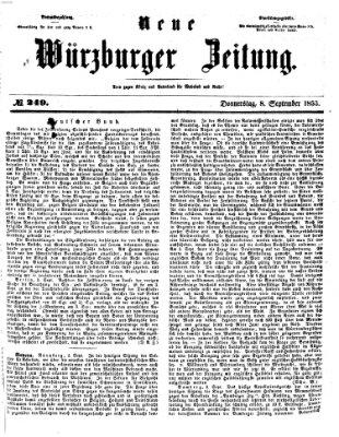 Neue Würzburger Zeitung Donnerstag 8. September 1853