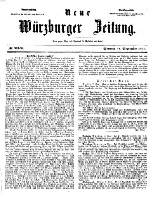 Neue Würzburger Zeitung Sonntag 11. September 1853