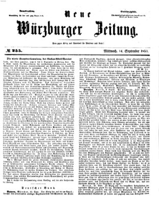 Neue Würzburger Zeitung Mittwoch 14. September 1853