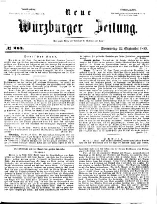 Neue Würzburger Zeitung Donnerstag 22. September 1853