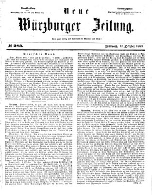 Neue Würzburger Zeitung Mittwoch 12. Oktober 1853