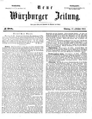 Neue Würzburger Zeitung Montag 17. Oktober 1853