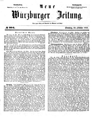 Neue Würzburger Zeitung Sonntag 23. Oktober 1853