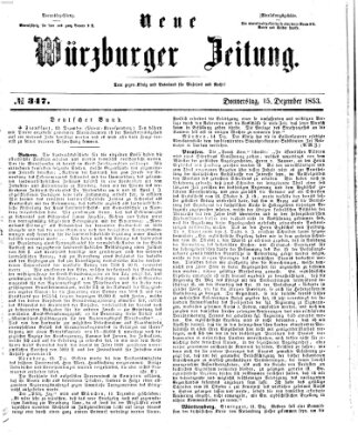 Neue Würzburger Zeitung Donnerstag 15. Dezember 1853