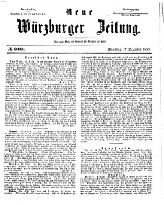 Neue Würzburger Zeitung Samstag 17. Dezember 1853